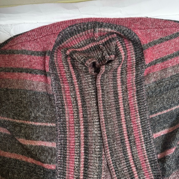 ESPRIT Open Front Stripe Cardigan Sweater Shawl Collar Pockets Cotton Soft Cozy - Picture 6 of 16